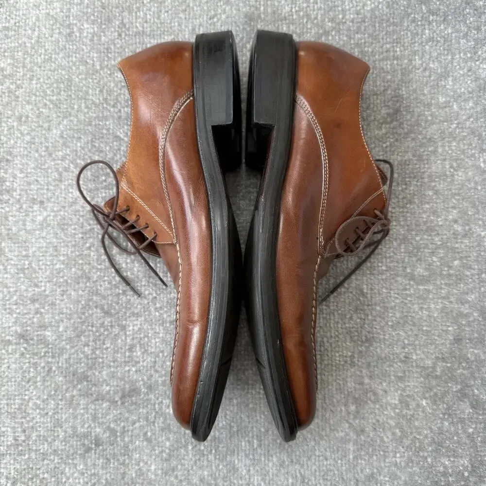 Cole Haan Shoes Mens Size 9.5 Brown Oxford Dress Air Apron Toe Leather